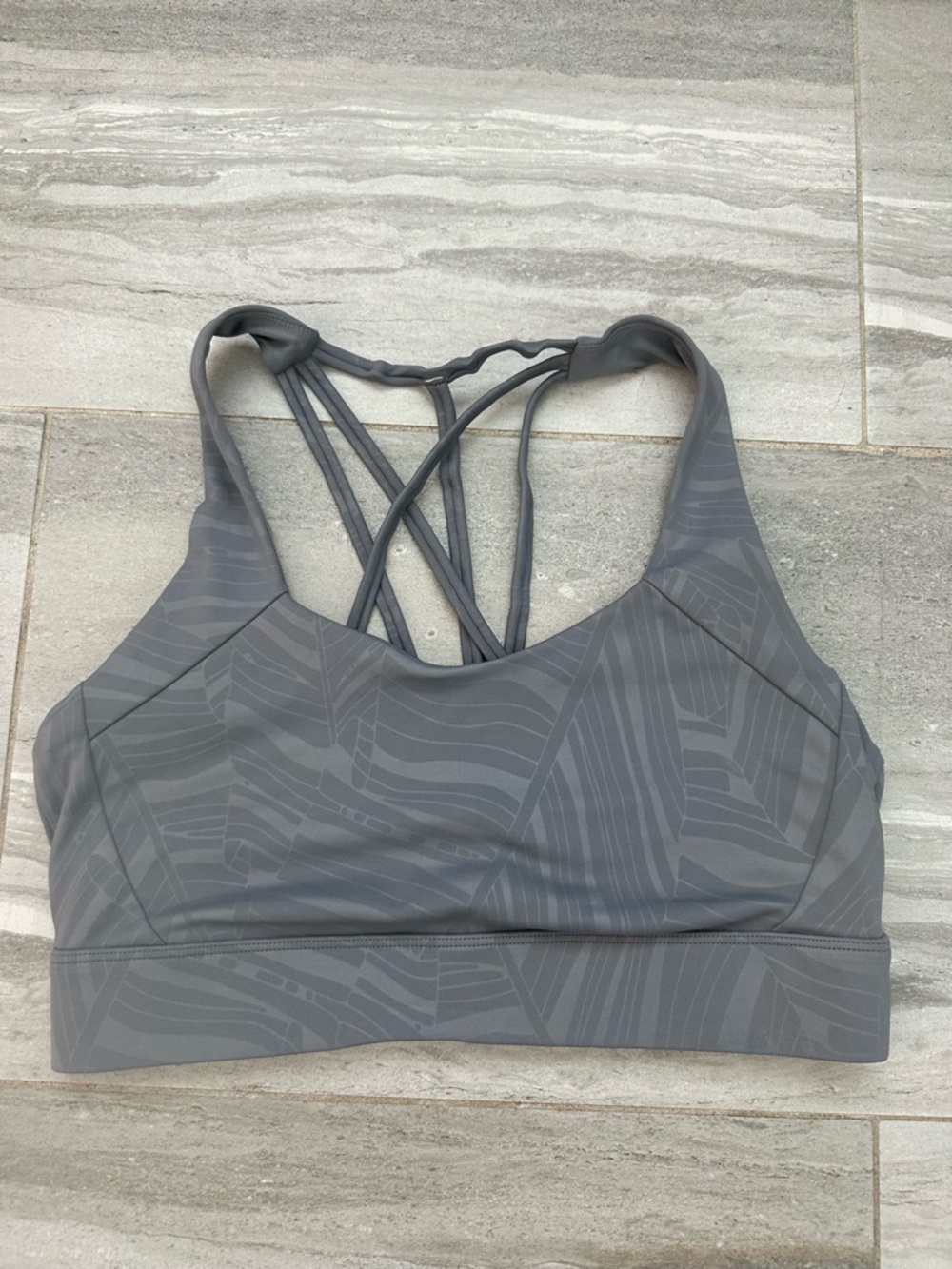 ZYIA Gray Strappy Back Sports Bra
